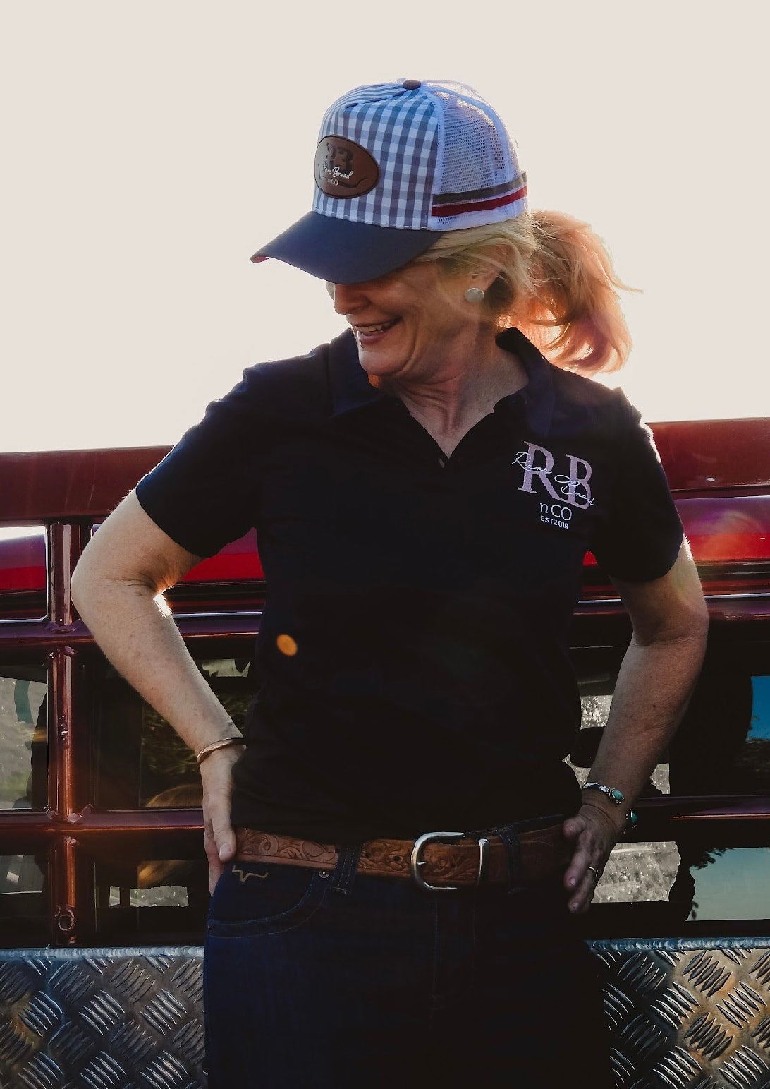 Ladies, women’s country polo shirt, polo shirt, front embroidery